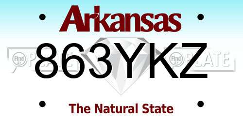 863YKZ Arkansas License Plate