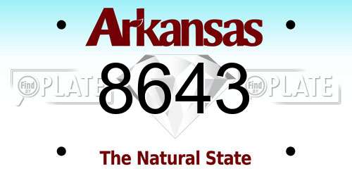 8643 Arkansas License Plate