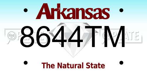 8644TM Arkansas License Plate