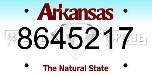 8645217 Arkansas License Plate