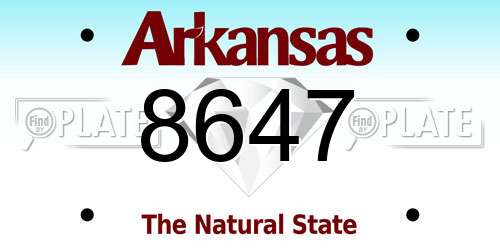 8647 Arkansas License Plate