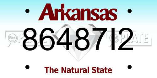 86487I2 Arkansas License Plate