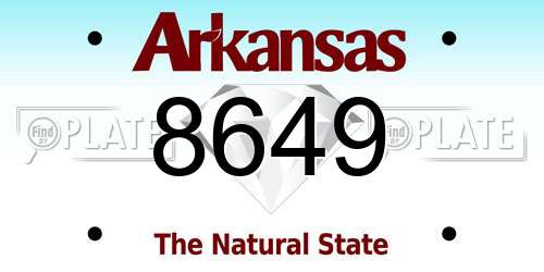 8649 Arkansas License Plate
