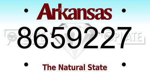 8659227 Arkansas License Plate