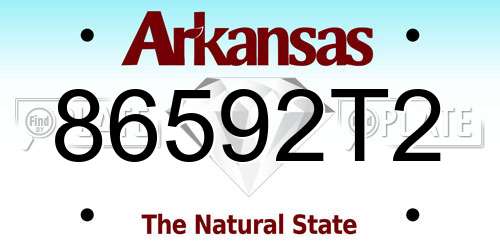 86592T2 Arkansas License Plate