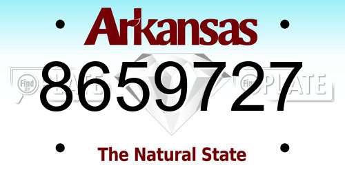 8659727 Arkansas License Plate