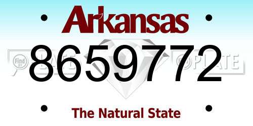 8659772 Arkansas License Plate