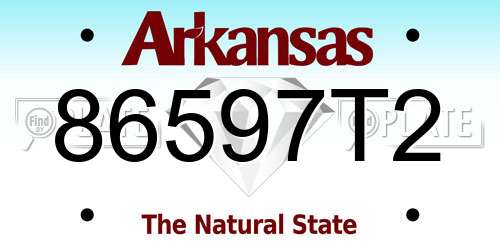 86597T2 Arkansas License Plate