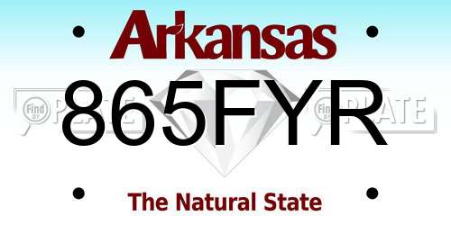 865FYR Arkansas License Plate