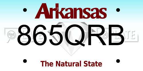 865QRB Arkansas License Plate