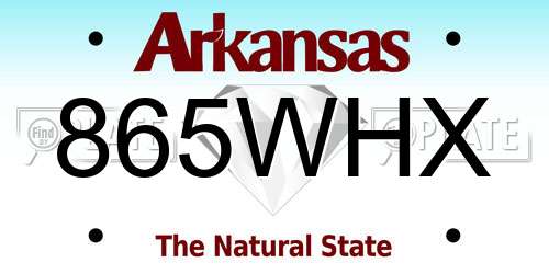 865WHX Arkansas License Plate