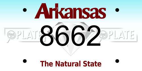 8662 Arkansas License Plate