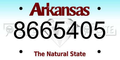 8665405 Arkansas License Plate
