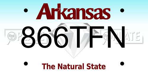 866TFN Arkansas License Plate