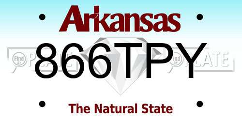 866TPY Arkansas License Plate