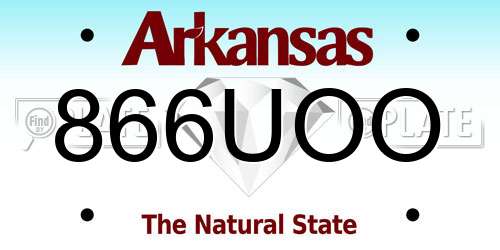 866UOO Arkansas License Plate