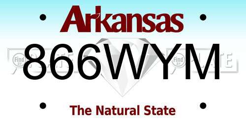 866WYM Arkansas License Plate