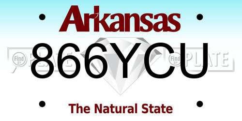 866YCU Arkansas License Plate
