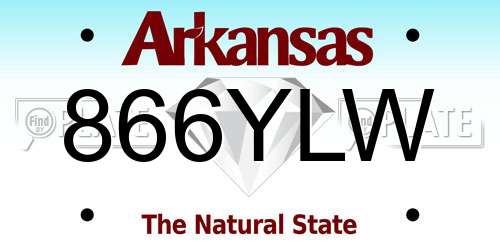 866YLW Arkansas License Plate