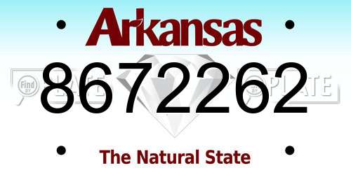8672262 Arkansas License Plate