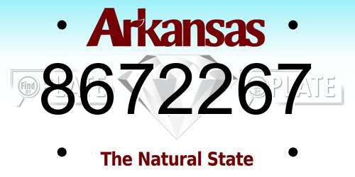 8672267 Arkansas License Plate