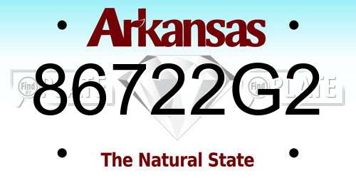 86722G2 Arkansas License Plate