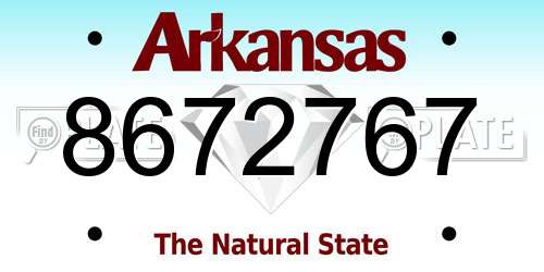 8672767 Arkansas License Plate