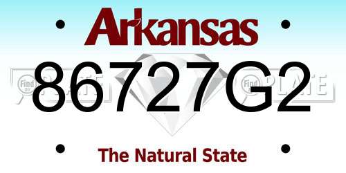 86727G2 Arkansas License Plate