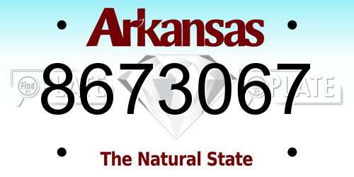 8673067 Arkansas License Plate