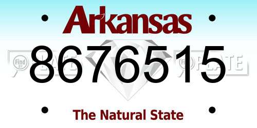 8676515 Arkansas License Plate