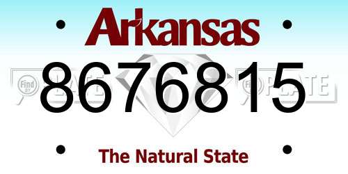 8676815 Arkansas License Plate