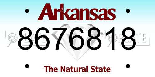 8676818 Arkansas License Plate