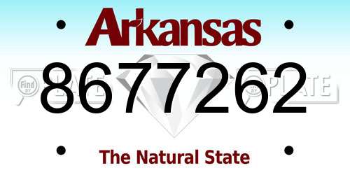 8677262 Arkansas License Plate