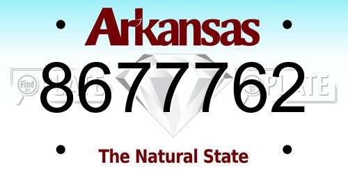 8677762 Arkansas License Plate