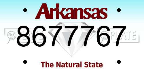 8677767 Arkansas License Plate
