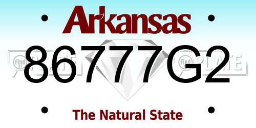 86777G2 Arkansas License Plate