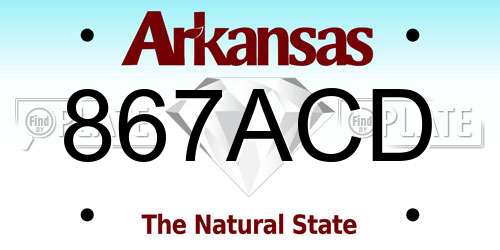 867ACD Arkansas License Plate
