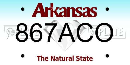 867ACO Arkansas License Plate