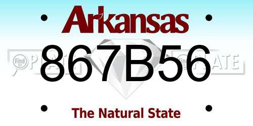 867B56 Arkansas License Plate