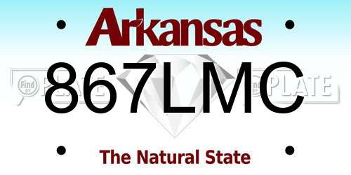 867LMC Arkansas License Plate