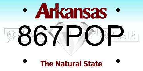 867POP Arkansas License Plate