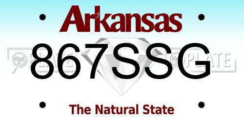 867SSG Arkansas License Plate