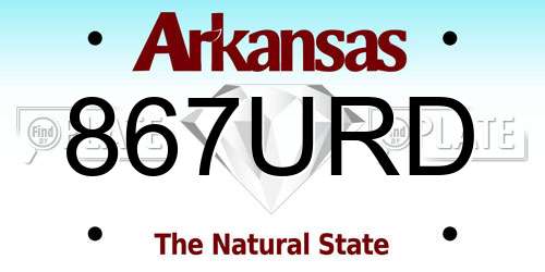 867URD Arkansas License Plate