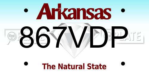 867VDP Arkansas License Plate
