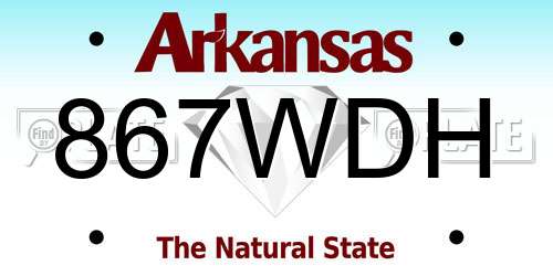 867WDH Arkansas License Plate