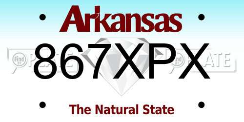 867XPX Arkansas License Plate