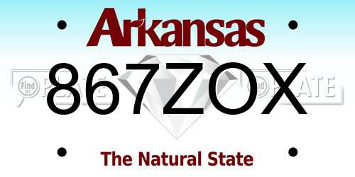 867ZOX Arkansas License Plate