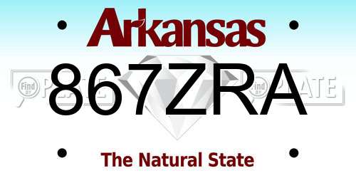 867ZRA Arkansas License Plate
