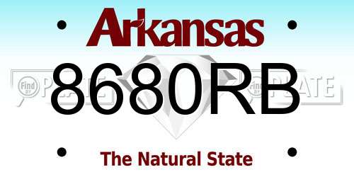 8680RB Arkansas License Plate