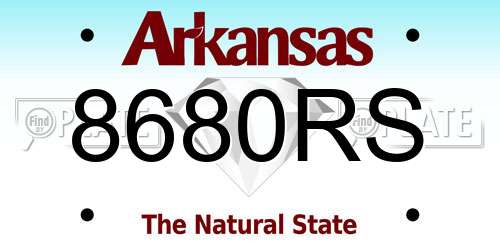 8680RS Arkansas License Plate